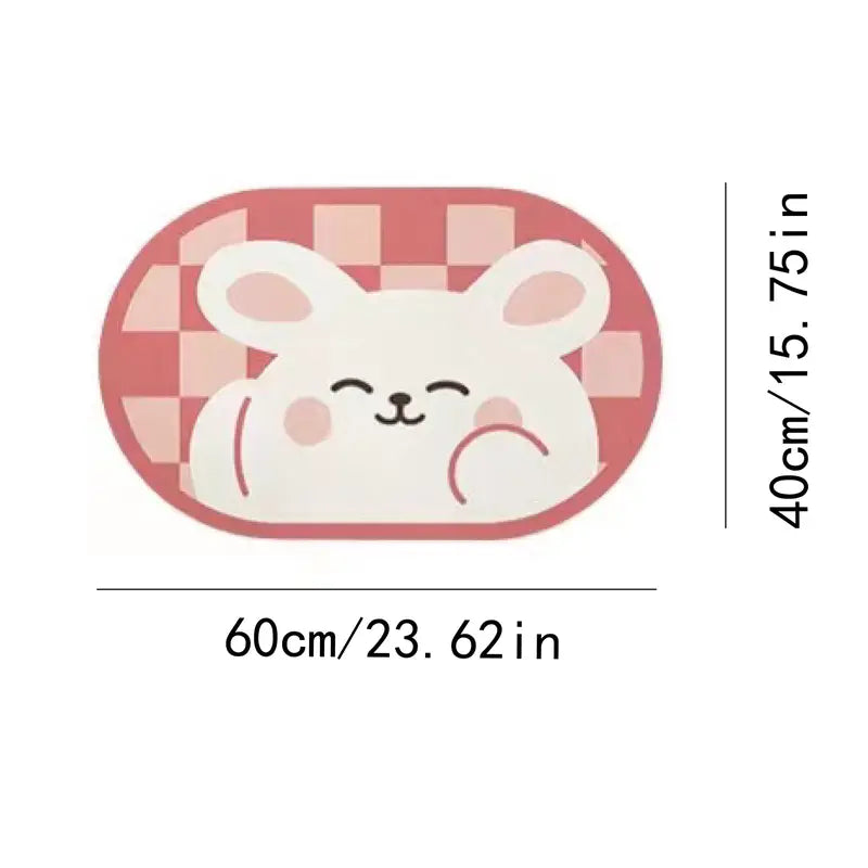 Cartoon Animal Non-Slip Bath Mat 23.6" x 15.7"