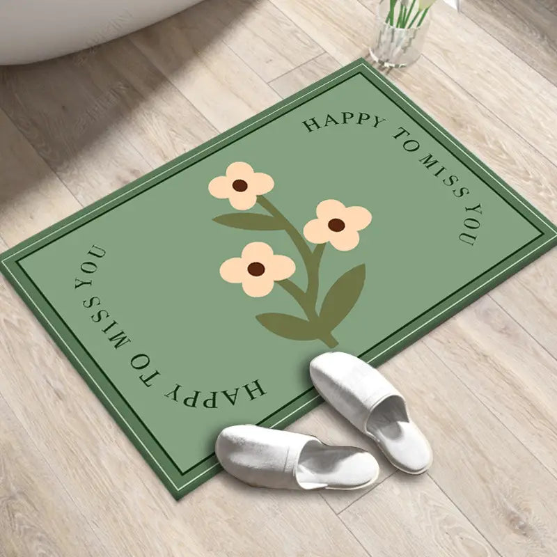 Floral Pattern Non-Slip Entrance Doormat (1pc)