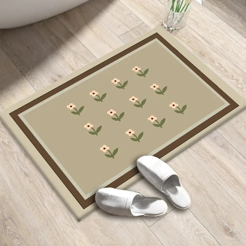 Floral Pattern Non-Slip Entrance Doormat (1pc)
