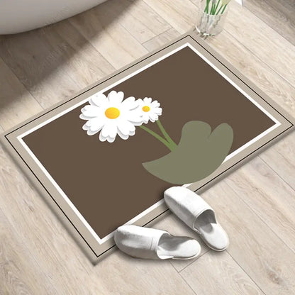 Floral Pattern Non-Slip Entrance Doormat (1pc)
