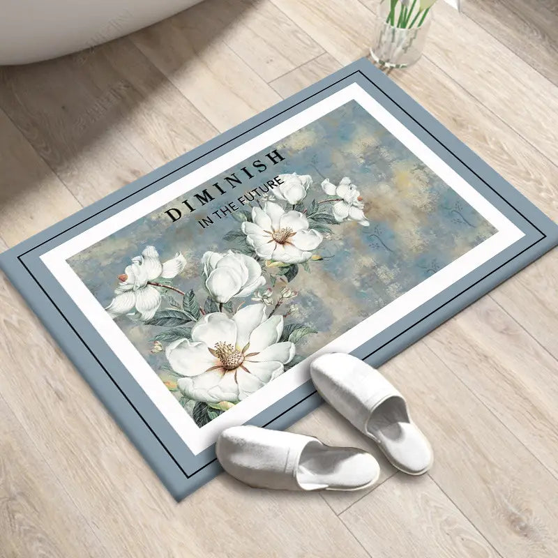 Floral Pattern Non-Slip Entrance Doormat (1pc)