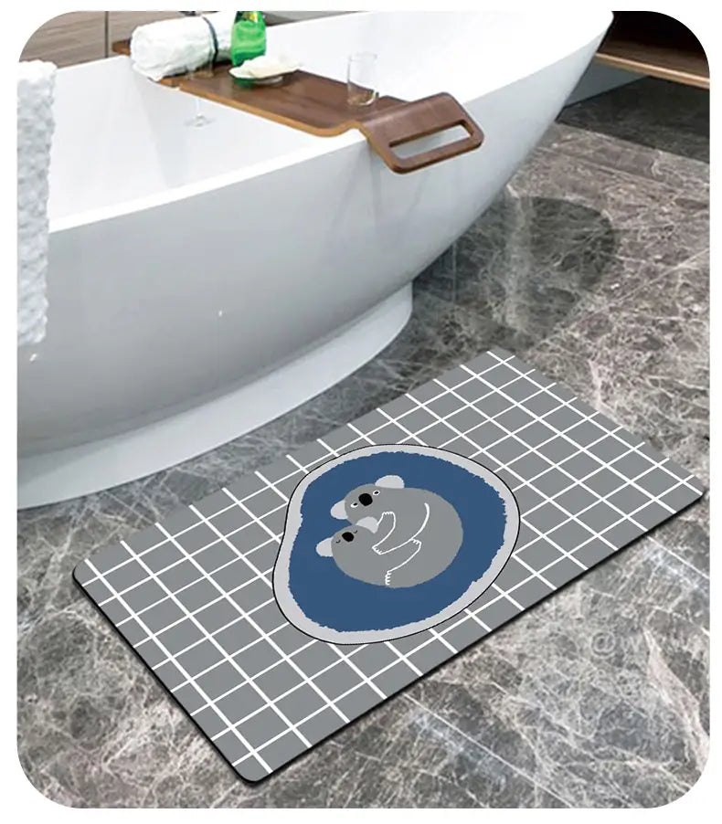 Cartoon Non-Slip Quick Absorbent Bathroom Mat (1pc)