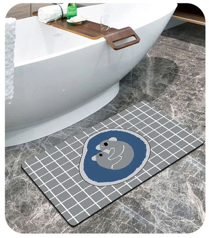 Cartoon Non-Slip Quick Absorbent Bathroom Mat (1pc)
