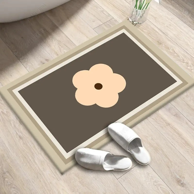 Floral Pattern Non-Slip Entrance Doormat (1pc)