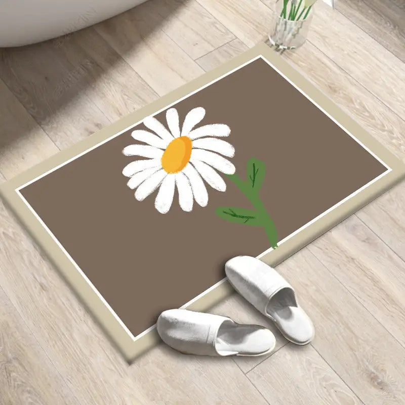 Floral Pattern Non-Slip Entrance Doormat (1pc)