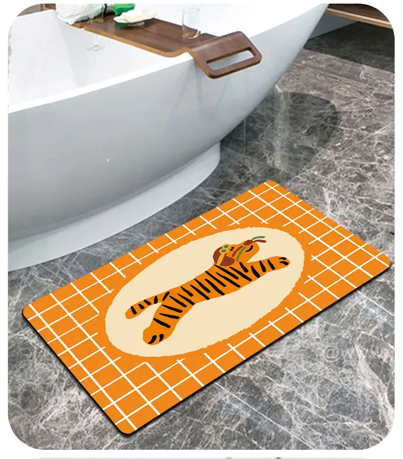 Cartoon Non-Slip Quick Absorbent Bathroom Mat (1pc)