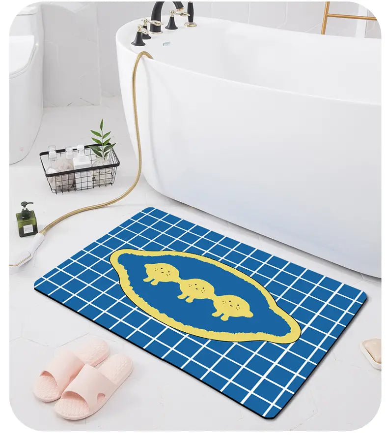 Cartoon Non-Slip Quick Absorbent Bathroom Mat (1pc)