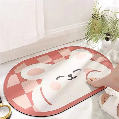 Cartoon Animal Non-Slip Bath Mat 23.6" x 15.7"